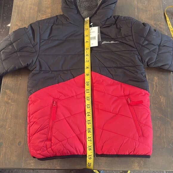 Eddie Bauer Boys' Reversible Jacket Waterproof Lightweight Fleece Hooded XS - Picture 8 of 11